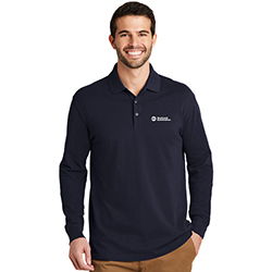 EZ COTTON LONG SLEEVE POLO - NAVY