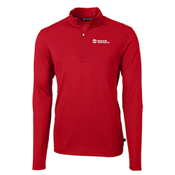 CUTTER & BUCK PIQUE QUARTER ZIP PULLOVER - RED